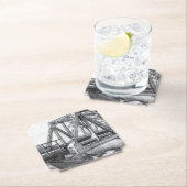 Bridge alter pencilart Monochrome Untersetzer (Vor Ort)