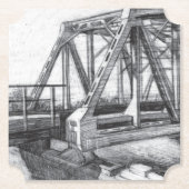Bridge alter pencilart Monochrome Untersetzer (Vorderseite)