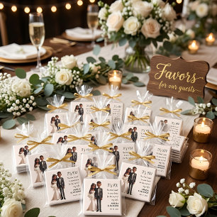 Bridge and Groom Illustration mit Liebe Zitat Magnet