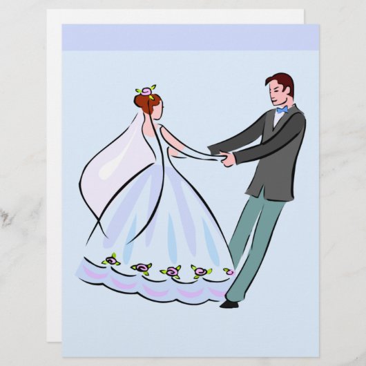 Bridge and Groom Scrapbook Paper (Vorne/Hinten)