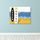 Bridge and Groom Surf Boards Wrapped Canvas Art Leinwanddruck (Insitu (Holzboden))