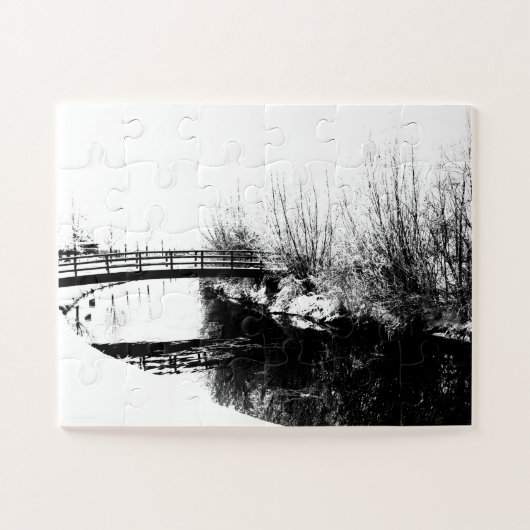 Bridge and Stream Winter Scene 11x14 30pc jpcna Puzzle (Horizontal)