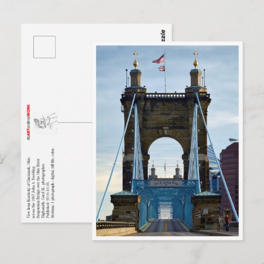 Bridge-Ansicht nach Cincinnati Postkarte (Vorne/Hinten)