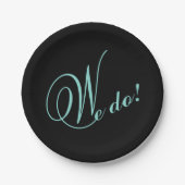 Bridge Aquamarin Blue Wedding We DO Probe Party Pappteller (Vorderseite)