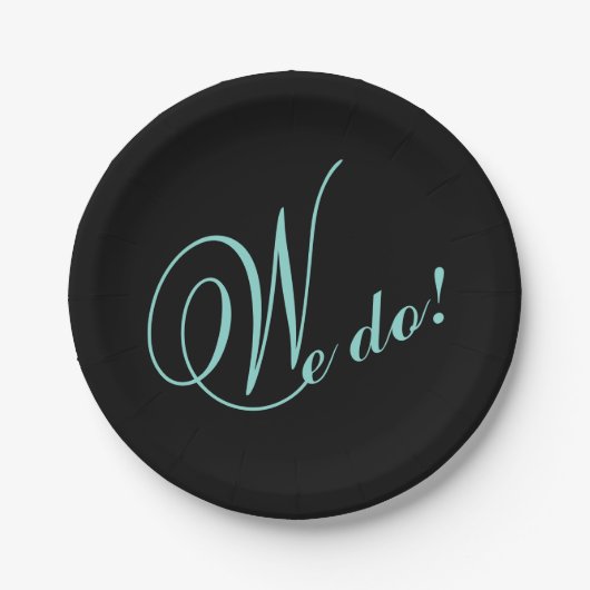 Bridge Aquamarin Blue Wedding We DO Probe Party Pappteller (Vorderseite)