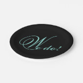 Bridge Aquamarin Blue Wedding We DO Probe Party Pappteller (Schrägansicht)