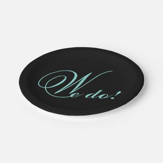 Bridge Aquamarin Blue Wedding We DO Probe Party Pappteller (Schrägansicht)