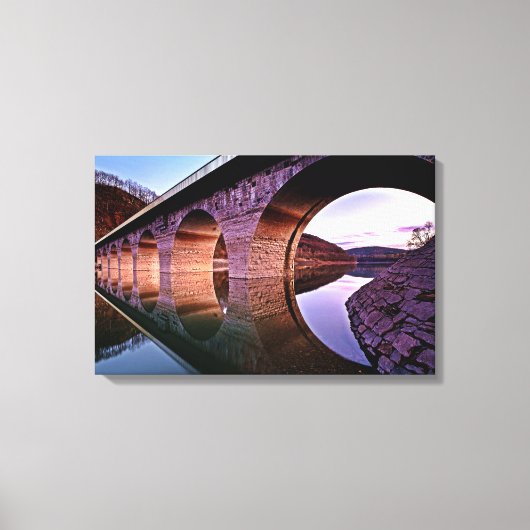 Bridge Arches Sunset Stretched Canvas Print Leinwanddruck (Vorderseite)