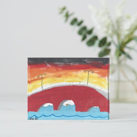 Bridge at Nighttime Postkarte (Stehend Vorderseite)