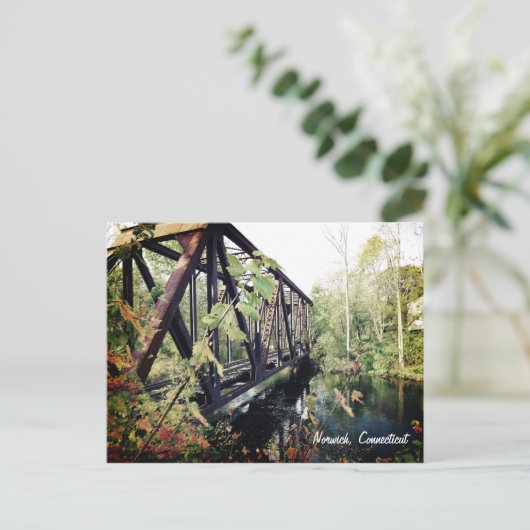 Bridge at Yantic Falls Norwich, Connecticut Postkarte (Stehend Vorderseite)