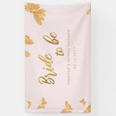 Bridge Be Boho Gold Butterfly Pink Bridal Hintergr Banner (Vertikal)