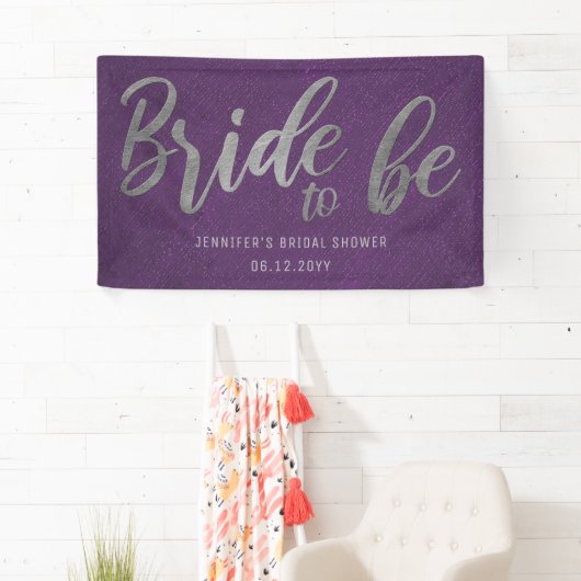 Bridge Be Silver Calligraphy Lila Brautparty Banner (Insitu)