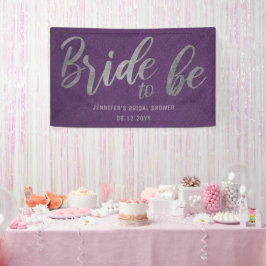 Bridge Be Silver Calligraphy Lila Brautparty Banner