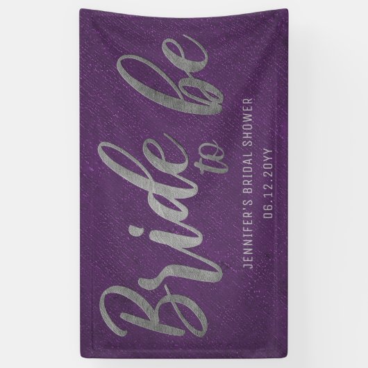 Bridge Be Silver Calligraphy Lila Brautparty Banner (Vertikal)