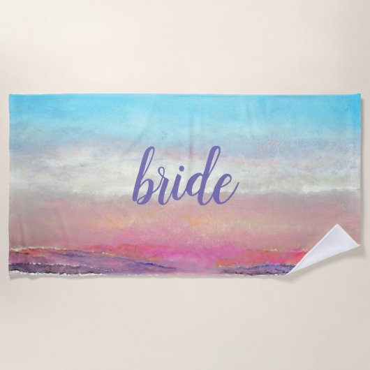 Bridge Beach Pastel Sunset Beach Handtuch (Vorderseite)