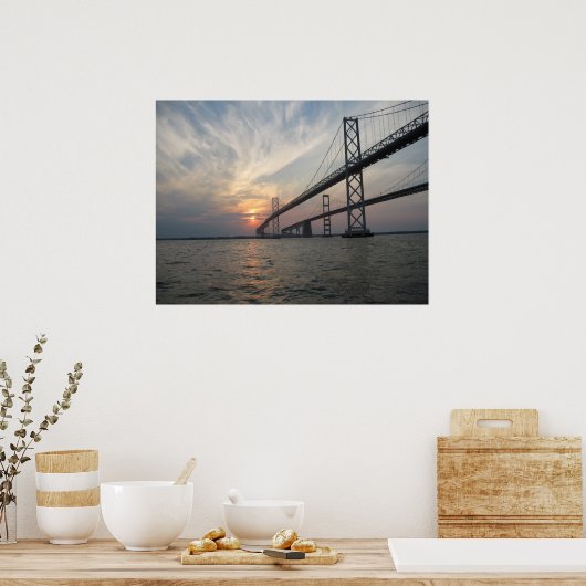 Bridge-Bild über der Bucht Poster (Küche)