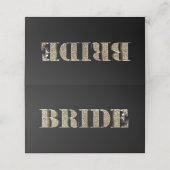 Bridge Black and Gold Golden Glitzer Typografie Platzkarte (Außenseite Aufgefaltet)