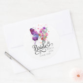 Bridge boho Floral Butterfly Gefallen Rundsticker Runder Aufkleber (Umschlag)