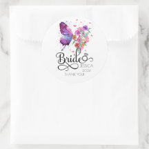 Bridge boho Floral Butterfly Gefallen Rundsticker