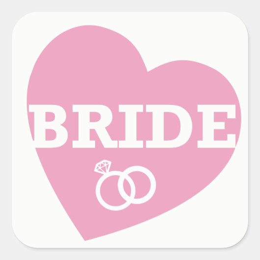 Bridge Brautparty Stickers PINK Herz (Vorderseite)