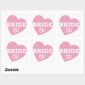 Bridge Brautparty Stickers PINK Herz (Blatt)