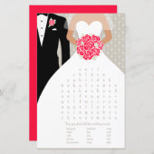 Bridge Brautparty Wortsuche Rotes Kleid (Vorne/Hinten)