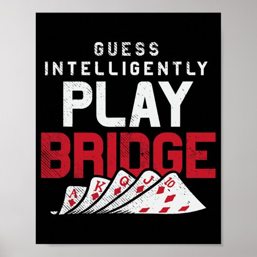 Bridge Card Game Design für Bridge Lover Play Poster (Vorne)