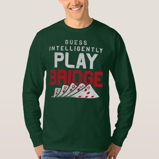 Bridge Card Game Design für Bridge Lover Play T-Shirt (Vorderseite)