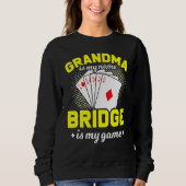 Bridge Card Game Player Oma Sweatshirt (Vorderseite)
