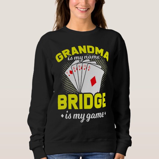 Bridge Card Game Player Oma Sweatshirt (Vorderseite)