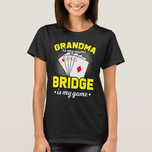 Bridge Card Game Player Oma T-Shirt (Vorderseite)