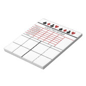 Bridge Card Game Score Pad Notizblock (Rotiert)
