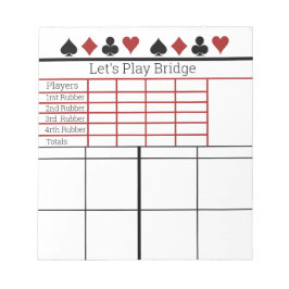 Bridge Card Game Score Pad Notizblock