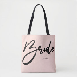Bridge Chic Blush Pink und Black Handwriting Tasche