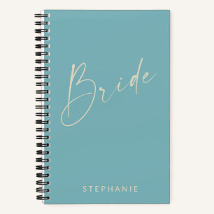 Bridge Chic Minimalistisch Personalisiert Aquamari Notizblock