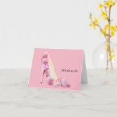 Bridge & Co Bridge Pink Floral Heelses Persönliche Karte (Gelbe Blume)