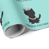 Bridge & Co Celebration Aquamarin Blue Tiara Cat P Geschenkpapier (Rolleneckpunkt)