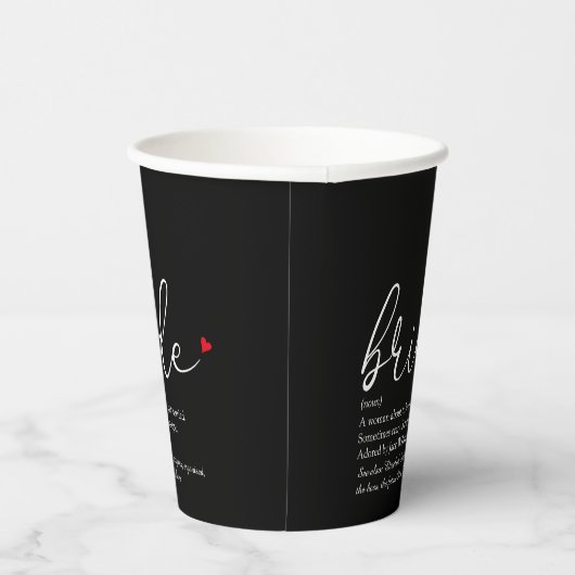 Bridge Definition Brautparty Schwarz und Rot Pappbecher (Rechts)