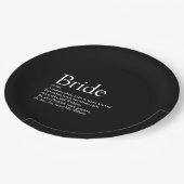 Bridge Definition Brautparty Schwarz/Weiß Pappteller (Schrägansicht)