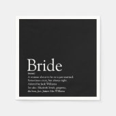 Bridge Definition Brautparty Schwarz/Weiß Serviette (Vorderseite)