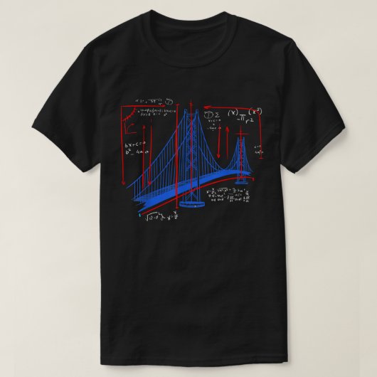 BRIDGE DESIGN ZEICHNEND SAN FRANCISCO GOLDEN GATE  T-Shirt (Design vorne)