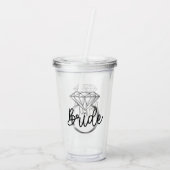 Bridge Diamond Verlobung Ring Silver Acryltrinkbecher (Rückseite)