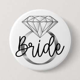 Bridge Diamond Verlobung Ring Silver Button