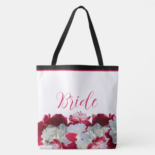 Bridge Floral Peonies Multi Print Tote Bag Tasche (Vorderseite)