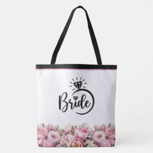 Bridge Floral Peonies Print Tote Bag Tasche