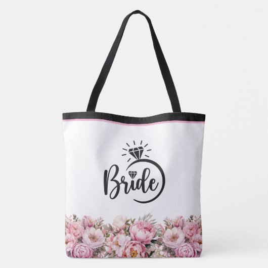 Bridge Floral Peonies Print Tote Bag Tasche (Rückseite)
