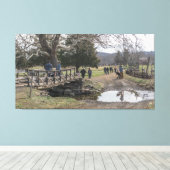 Bridge Foot über Bach Leinwanddruck (Insitu (Holzboden))