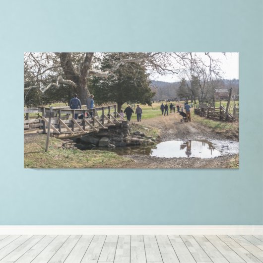 Bridge Foot über Bach Leinwanddruck (Insitu (Holzboden))