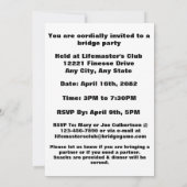 Bridge Game Event Einladen von Template Four Card Einladung (Rückseite)