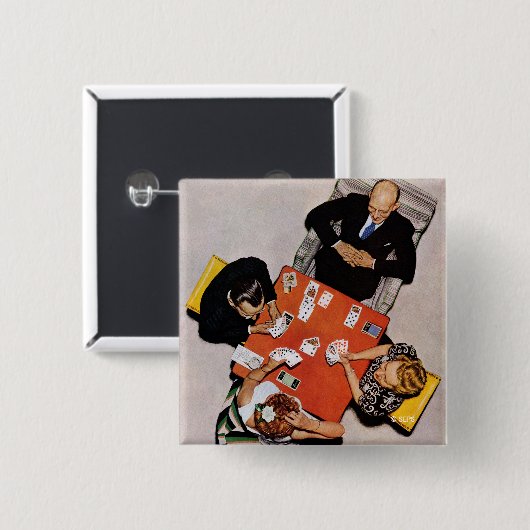 Bridge Game von Norman Rockwell Button (Vorne & Hinten)